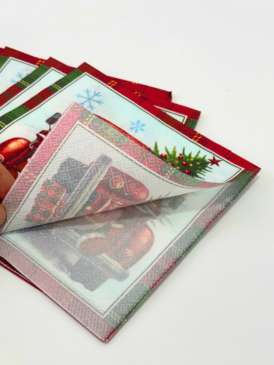 Yangi yil bezakli salfetkalar stol bezatish uchun 12 dona, 33×33 sm