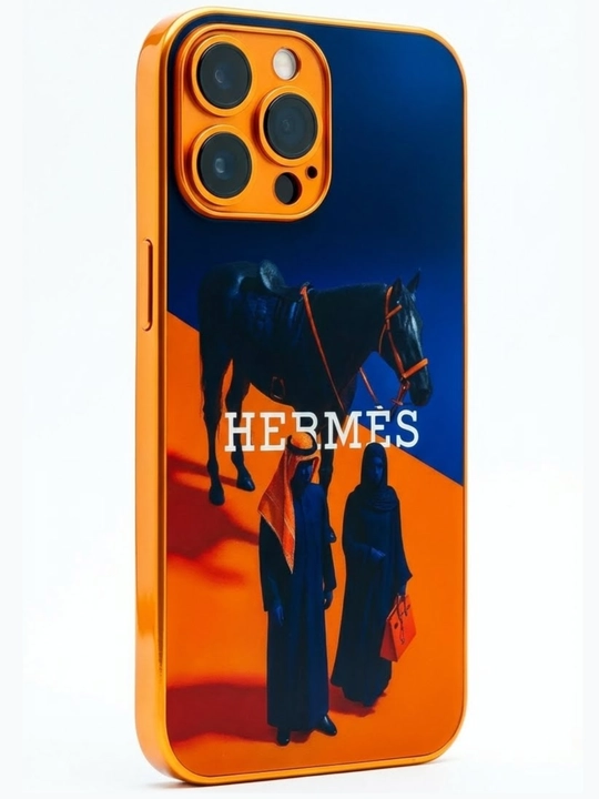 IPhone 13/14/15/16/17 Pro va Pro Max uchun HERMÈS uslubidagi g‘ilof