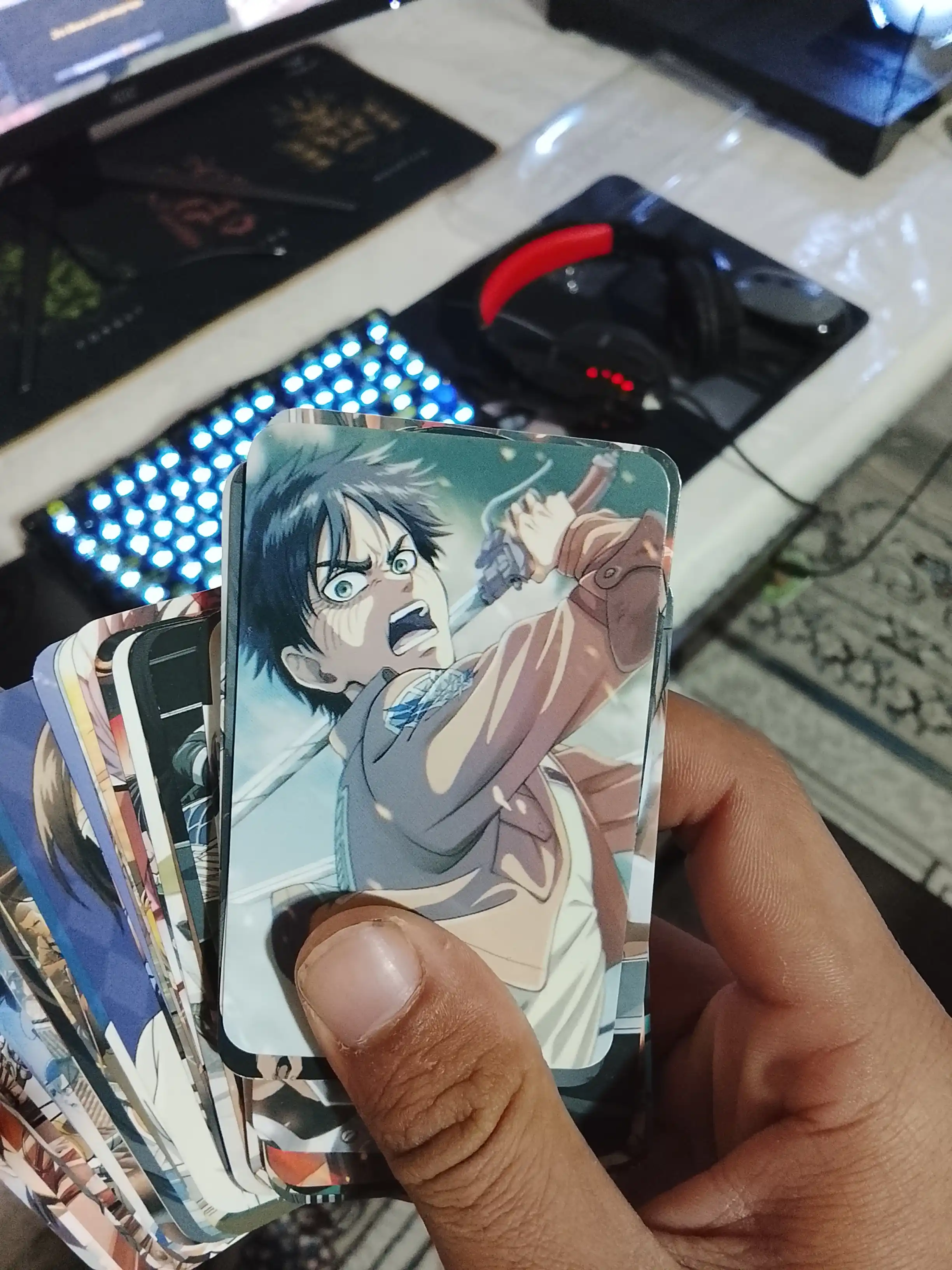 Anime Lomo kartalari to'plami bir parcha, sehrli jang, jin o'ldiruvchi pichoq, monolog