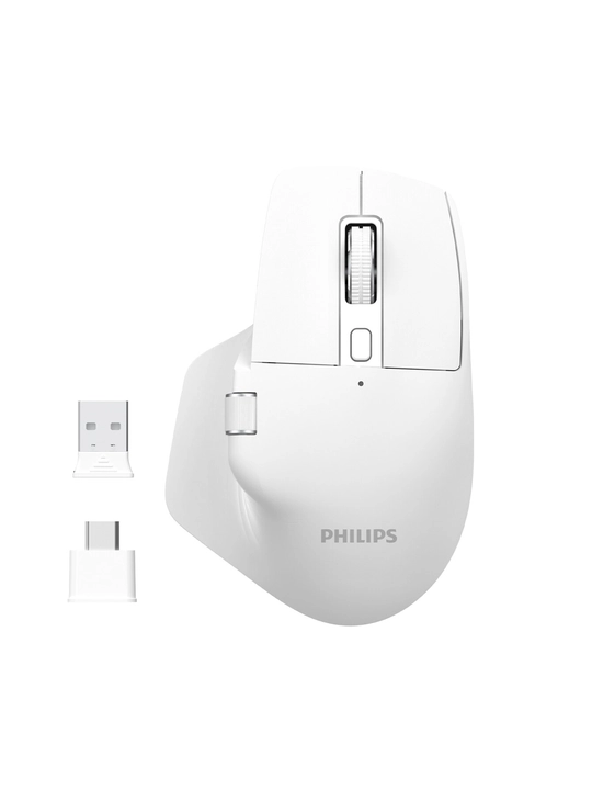 Мышь Philips серии 8000, удобная для дома и офиса, Bluetooth 2.4G, USB-C/USB-A, 500 мА·ч