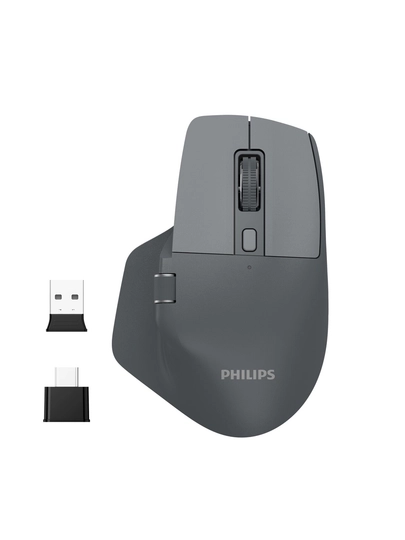 Sichqoncha Philips 8000 seriyali, uy va ofis uchun qulay, 2.4G Bluetooth, USB-C/USB-A, 500 mAh 4