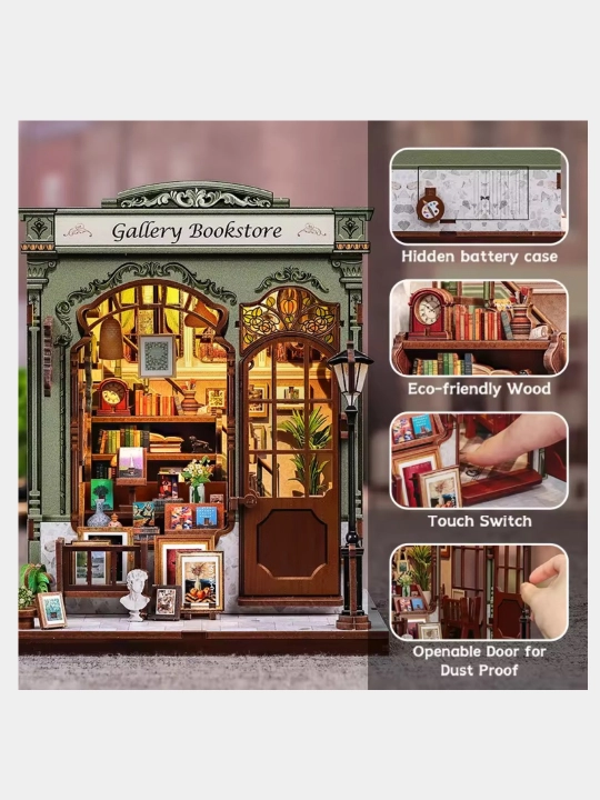 Румбокс Пазл Diy Nook 3D, деревянный с лампой