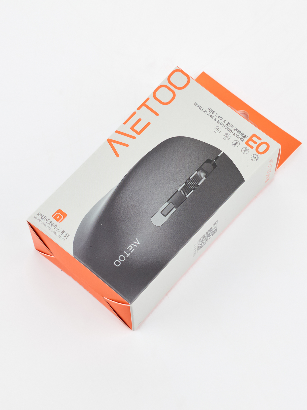 Bluetooth Metoo E0 simsiz sichqonchasi, shovqinsiz, batareya to‘plamida