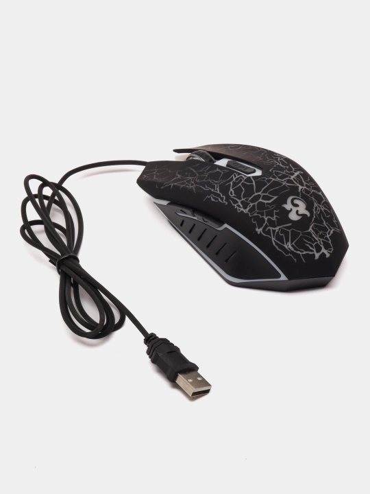 USB o'yin sichqonchasi F37 simli RGB yoritish bilan