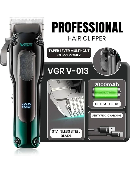 VGR V-013 машинка для стрижки профессиональная 2000mAh LED