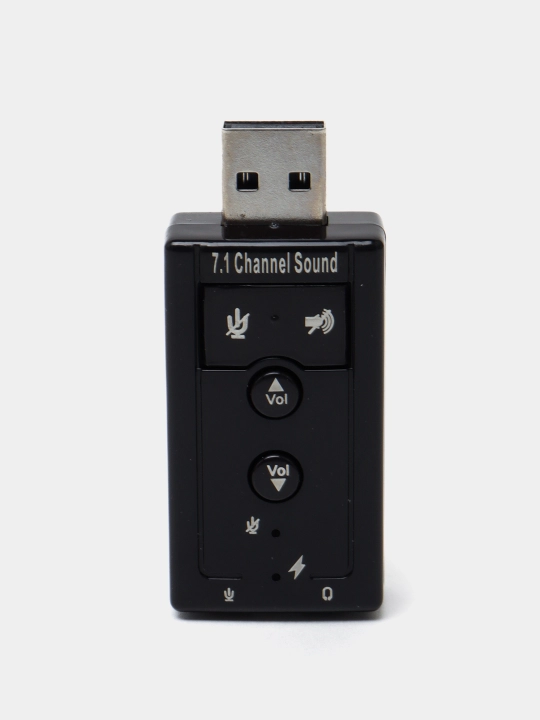 Tashqi USB ovoz kartasi 7.1, boshqarish tugmachalari bilan