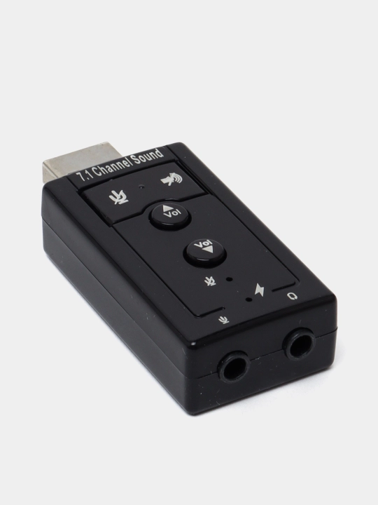 Tashqi USB ovoz kartasi 7.1, boshqarish tugmachalari bilan