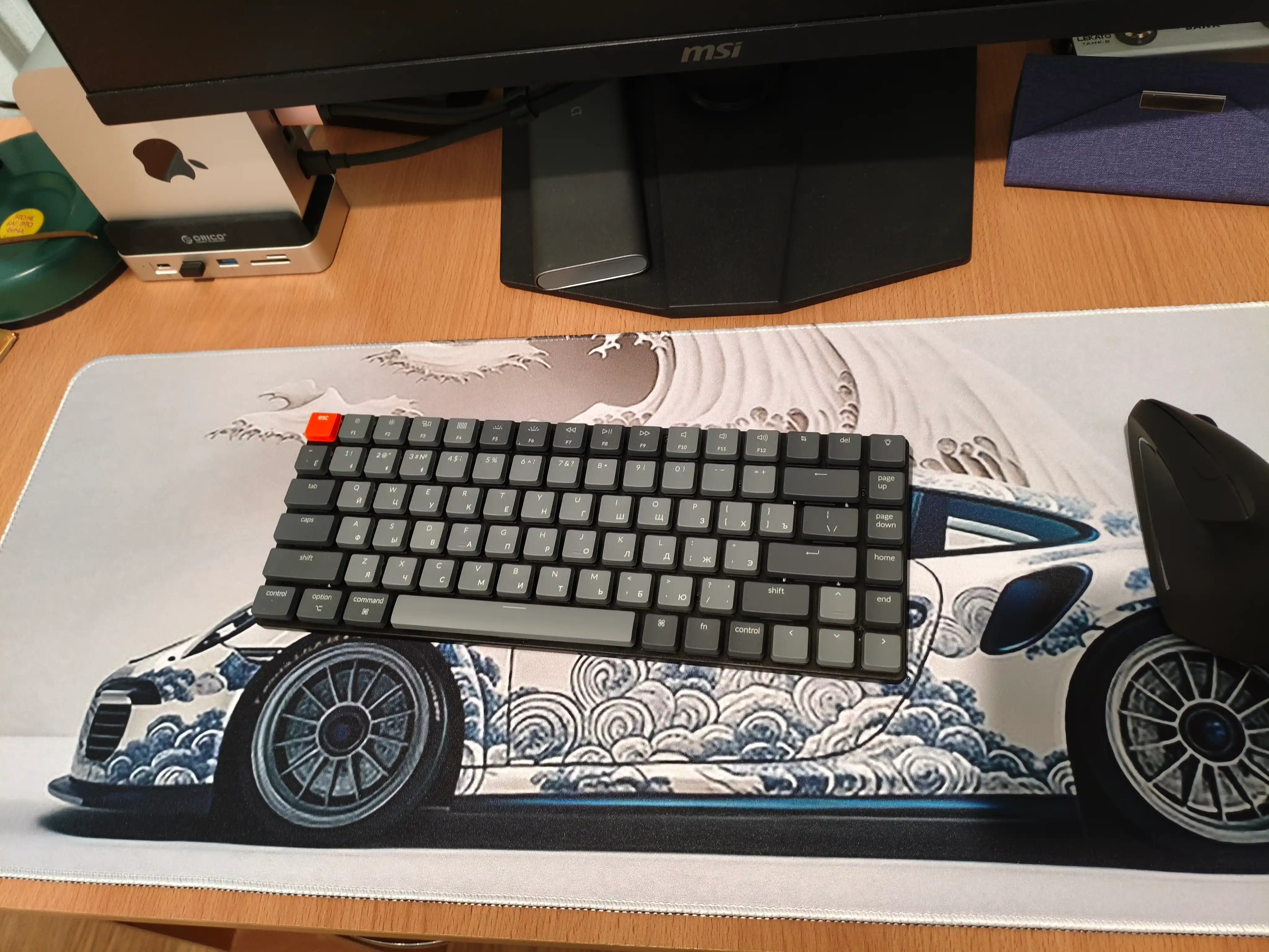 Keychron K3 simsiz o‘yin klaviaturasi 84key, White Led, BT/WL/USB, Low-Profile, K3A