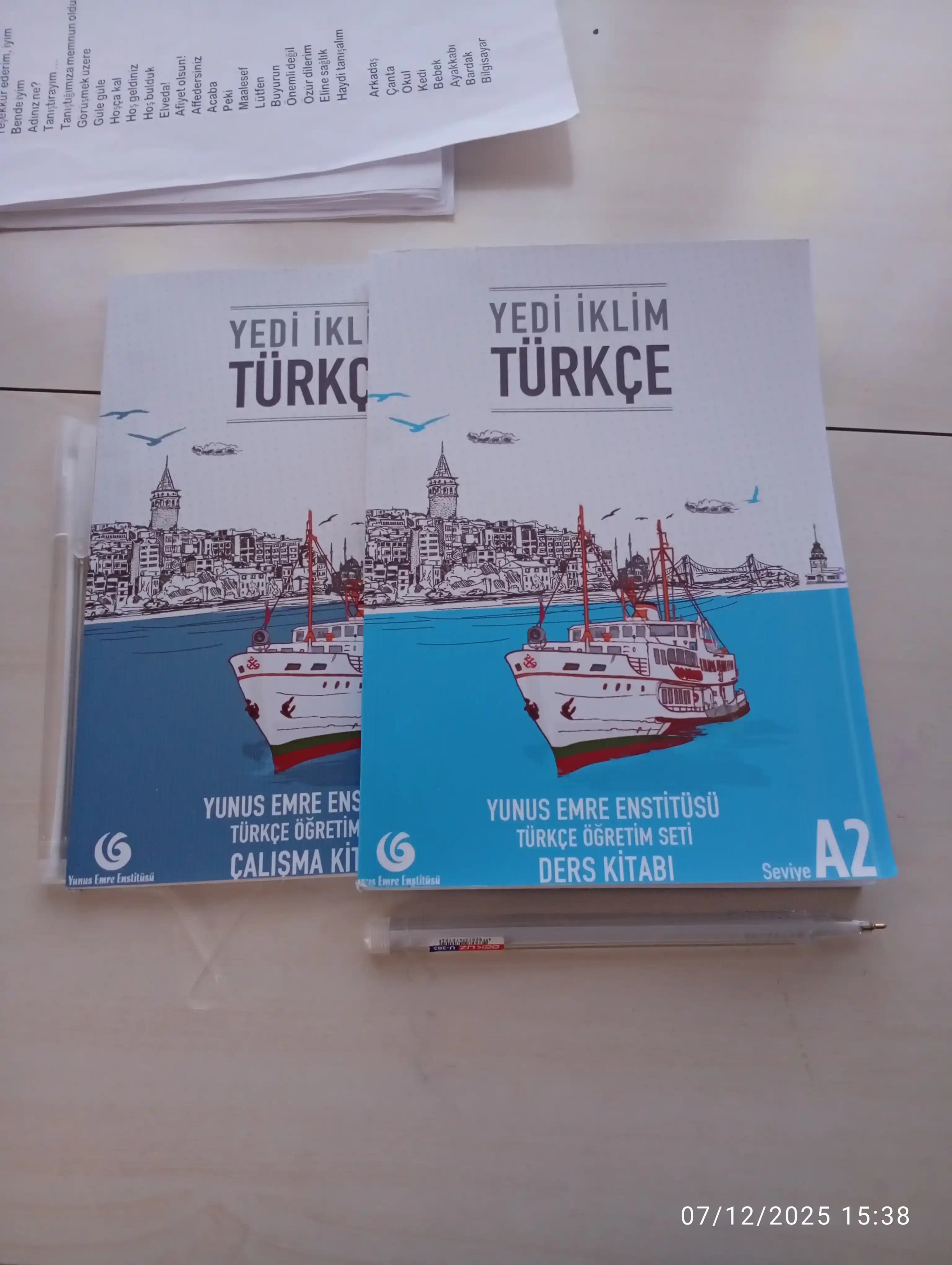 Yedi Iklim Turkce. A1, A2, B1, B2, C1. Mashq daftari va turk tilidagi darslik kitobi