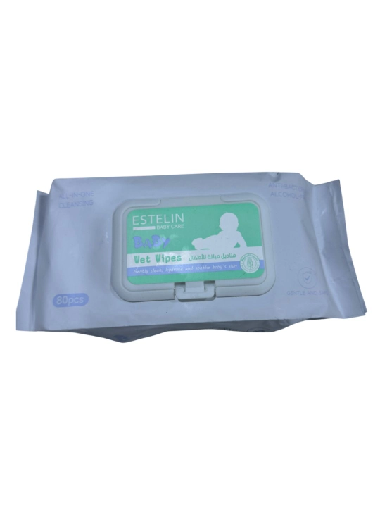 Bolalar uchun nam salfetkalar Estelin Baby Wet Wipes — 80 dona - 