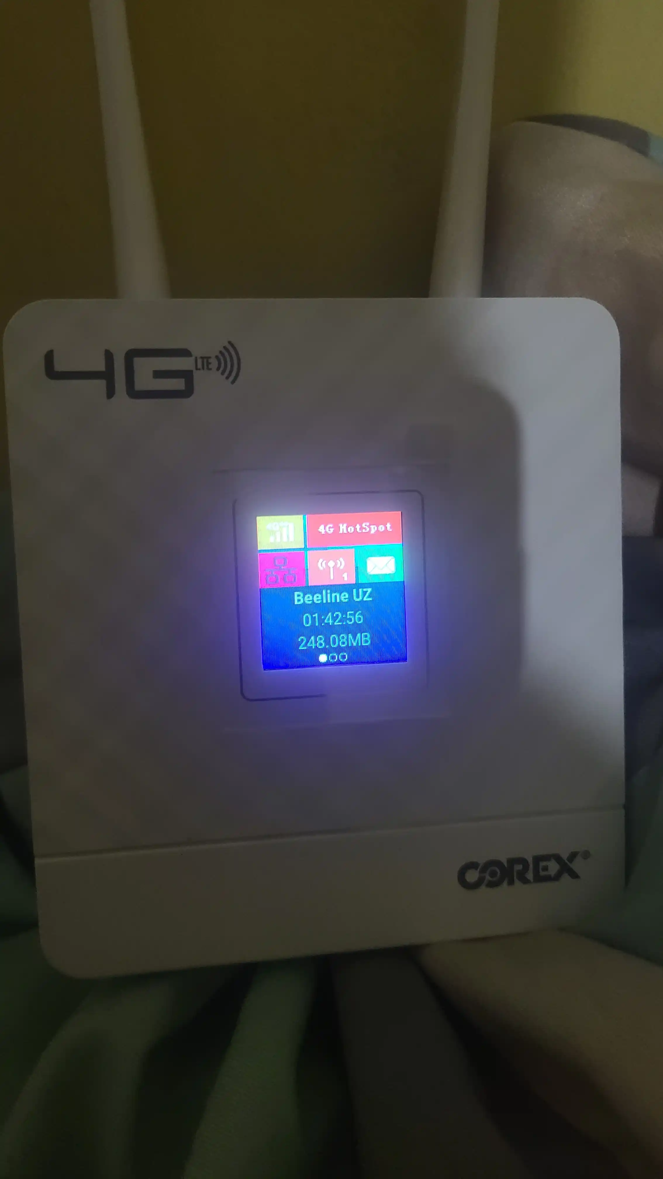 Modem 4G Corex CPE-903 A9SW, Wi-Fi router, SIM karta uyasi bilan, 2 antenna