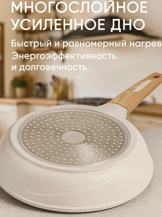 Сковорода с крышкой Vicalina, гранитное покрытие, 24/26/28 см