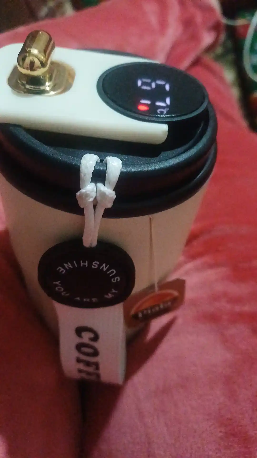 Termokrujka qahva uchun, termos krujka, harorat sensori bilan, 460 ml