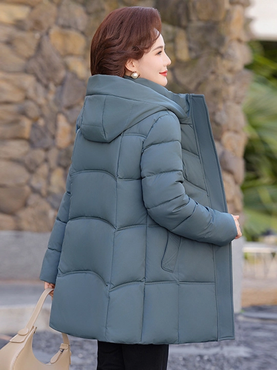 Женская зимняя куртка, большой размер L, XL, XXL, 3XL, 4XL, 5XL, 6XL, пуховик, с капюшоном - 