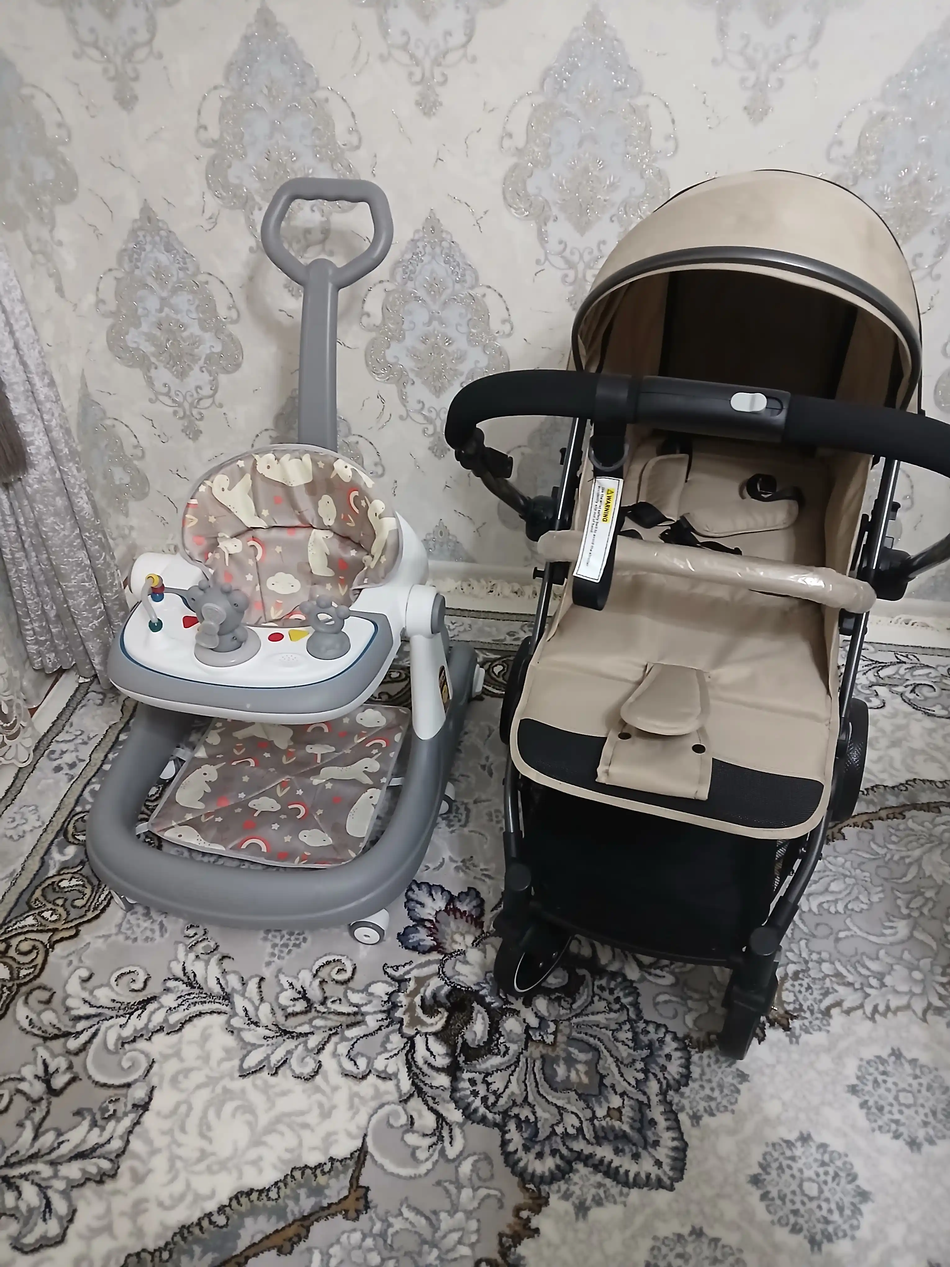 Прогулочная чемодан коляска, с перекидной ручкой, зимний чехол