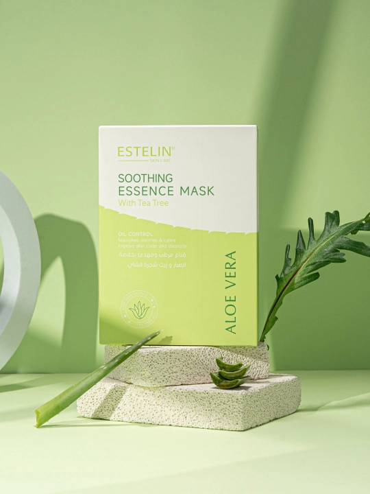 Tinchlantiruvchi yuz uchun matoli niqob Aloe Vera bilan, Estelin Aloe Vera Soothing Mask, 25 gr - 