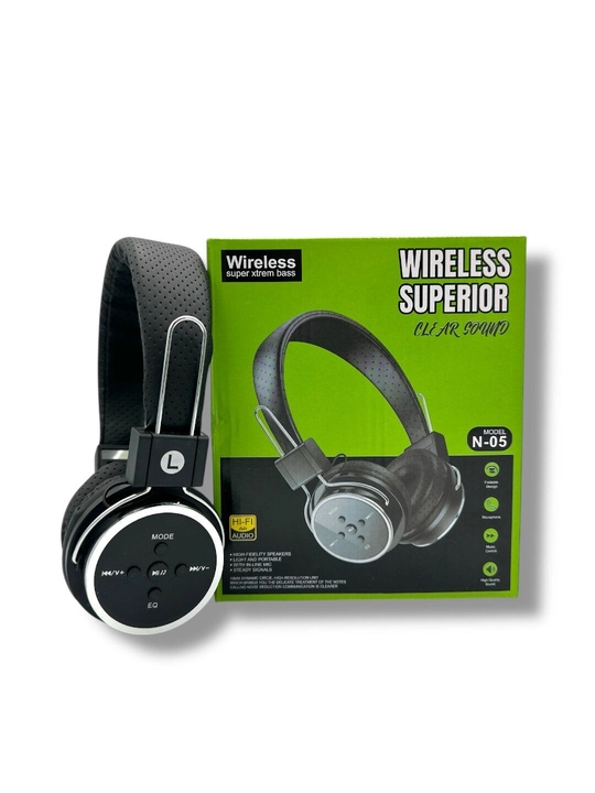 Wireless naushnik N-05, kuchli bass, mikrafonli, qulay boshband, Bluetooth