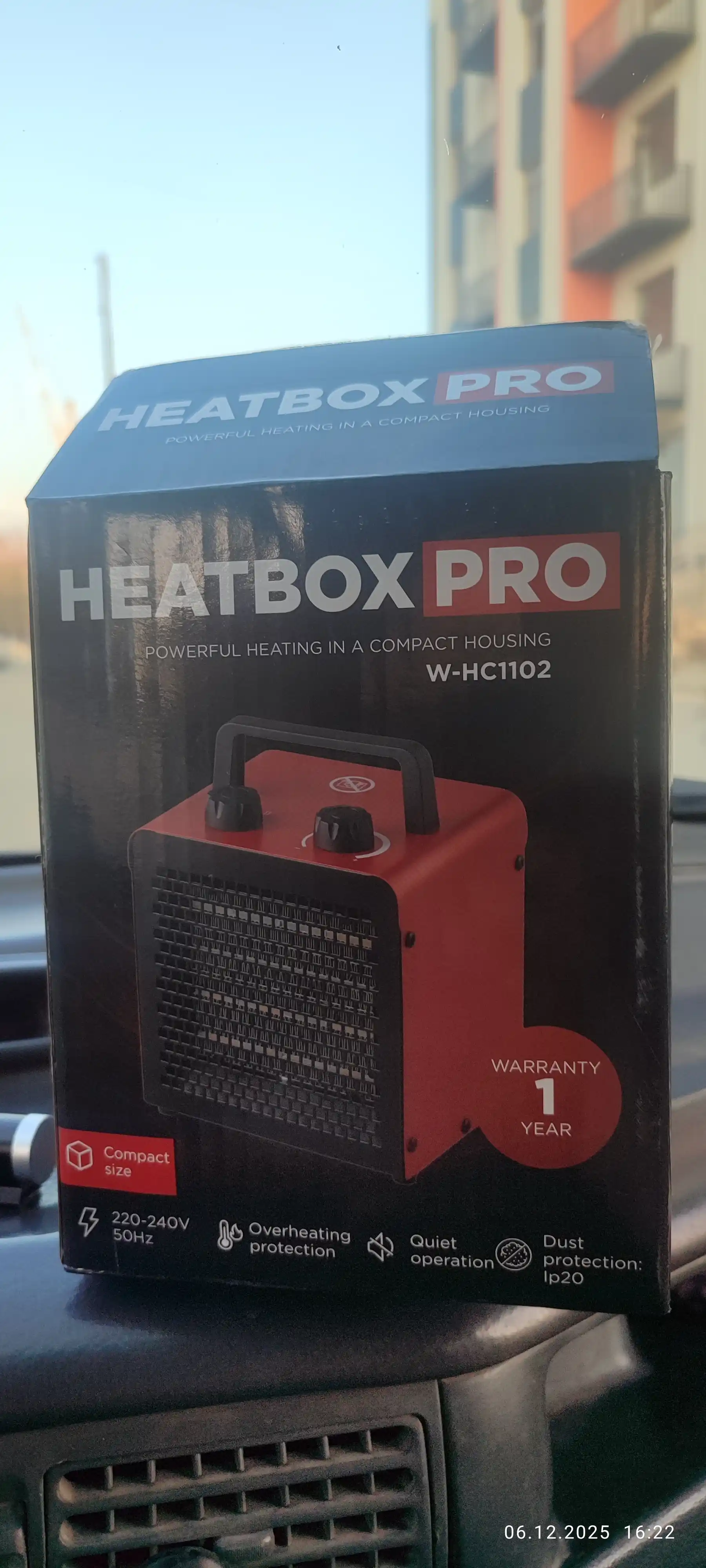 Тепловая пушка HEATBOX PRO 2000 Вт — керамический обогреватель до 25 м², 2 режима