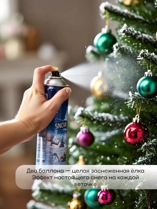 Dekorativ sun'iy qor spreyi 2 dona, 250 ml