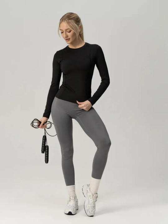 Фитнес одежда, SlimFit женская спортивная, рашгард, футболка