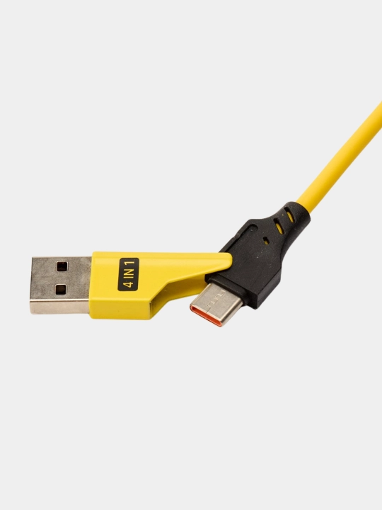 Universal 3 in 1 kabel, iPhone, Micro USB, Type-C, USB-A, zaryadlovchi kabeli