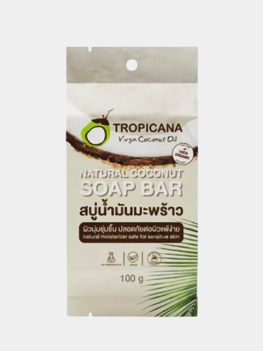 Tropicana tabiiy kokosli sovuni, konservantlarsiz, 100 gr