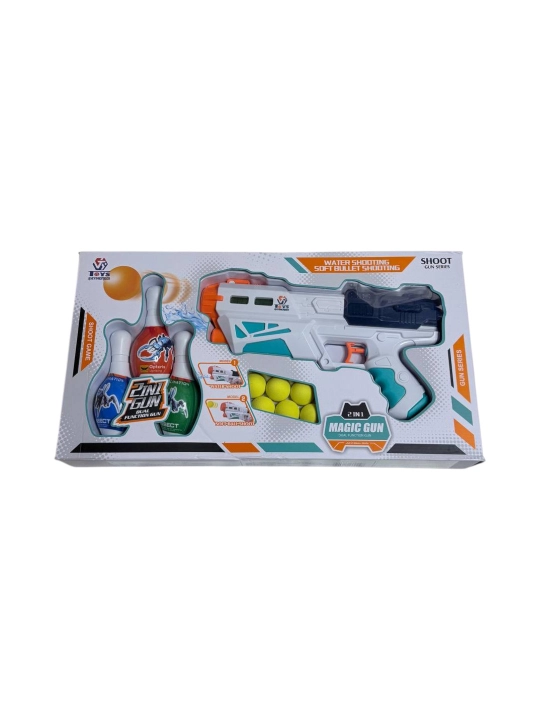 Игрушечный бластер 2 в 1 Rahasya Enterprise Magic Blaster  стреляет мягкими пулями и водой - 