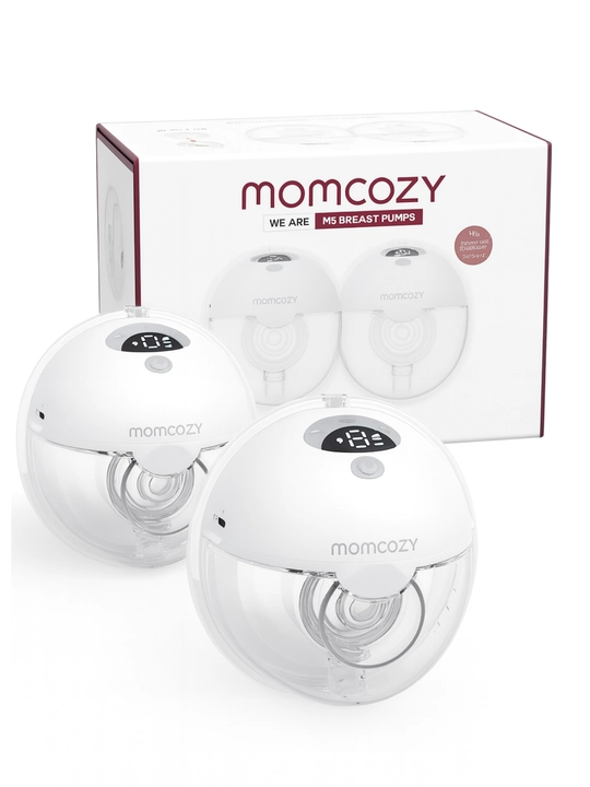 Momcozy M5 двойной молокоотсос — бесшумный, носимый, 3 режима, 9 уровней, 24 мм, Gray