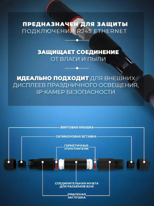 RJ45 IP68 ulagich, Tashqi suv o‘tkazmaydigan germetik konnektor