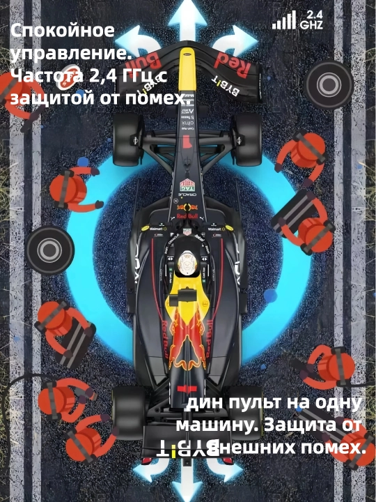 Masofadan boshqariladigan elektr Formula-1 RedBull 1:18 poyga modeli