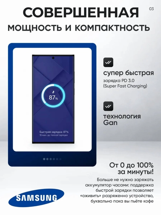 Samsung 25W GaN Быстрое Зарядное Устройство Supr Fast Charging, Type-C — версия 2025