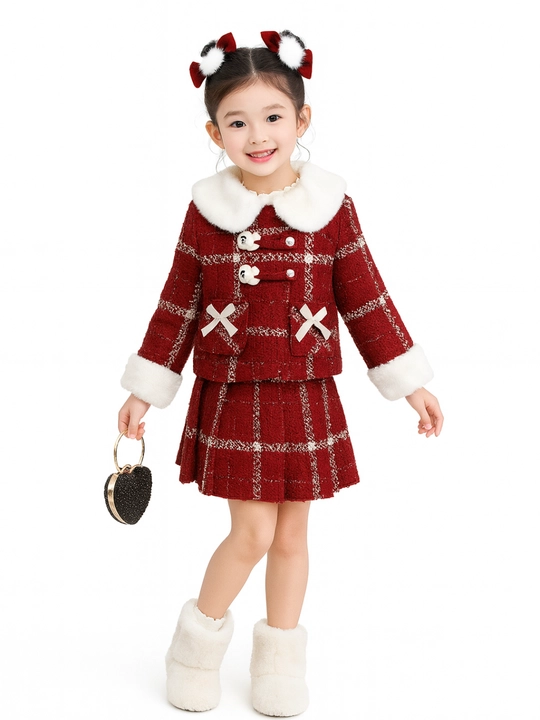 Детский нарядный комплект (жакет + юбка), нарядный зимний комплект для девочек