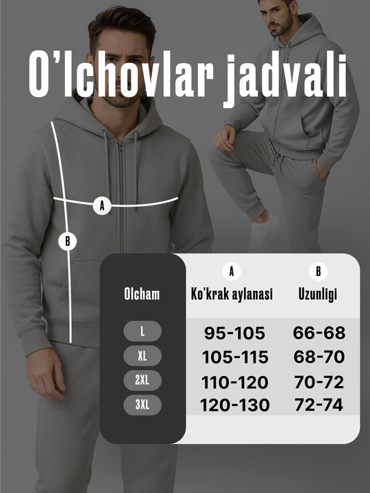 Bahor va kuzgi ikki qismli sport kostyum, kiyim, kiyim to'plami erkaklar uchun, junli, L–3XL