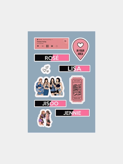 Наклейки Blackpink с Jisoo, Jennie, Rosé и Lisa — яркие и стильные. Наклейки стикеры — STICKVS-БЛЭКП1-ЖЕЛТ