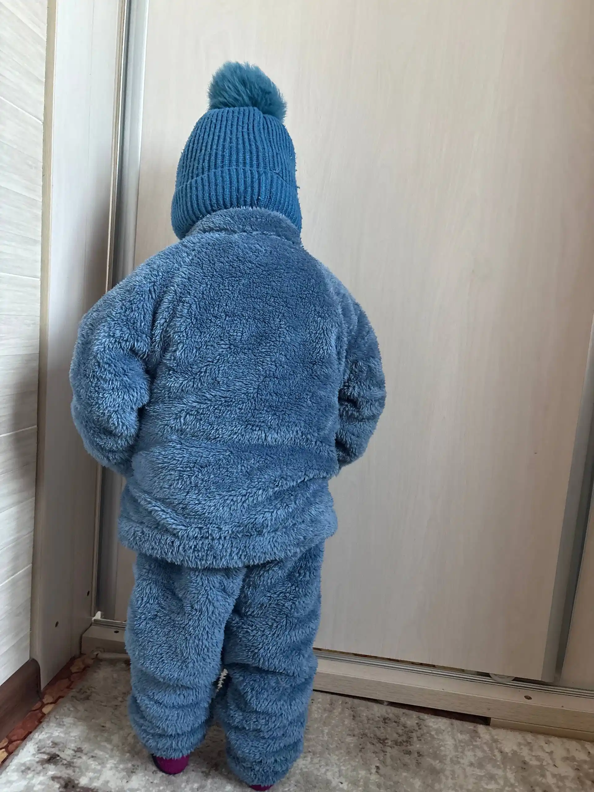Yumshoq flisli teddy qishki kostyum–bolalar uchun kiyimlar to'plami