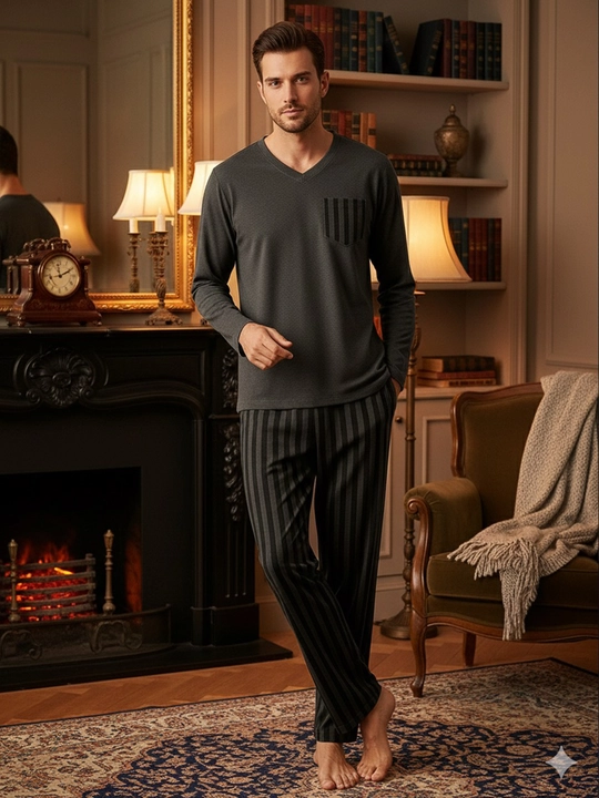 Erkaklar pijamasi, Costume 100% paxta
