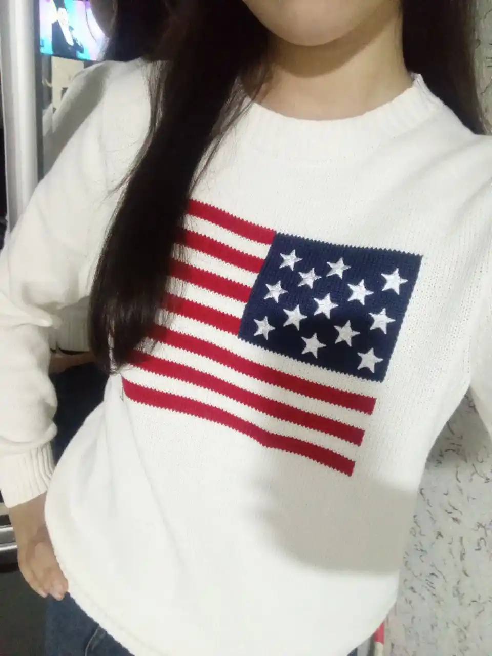 Женский свитер с американским флагом от Polo Ralph Lauren