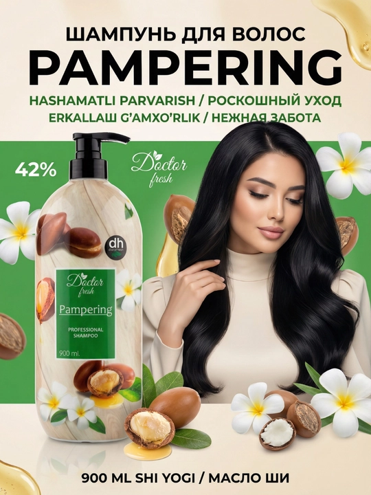 Doctor Fresh Professional shampun, tabiiy ekstraktlar bilan, 900 ml