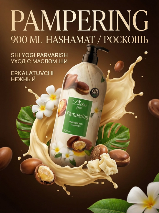 Doctor Fresh Professional shampun, tabiiy ekstraktlar bilan, 900 ml