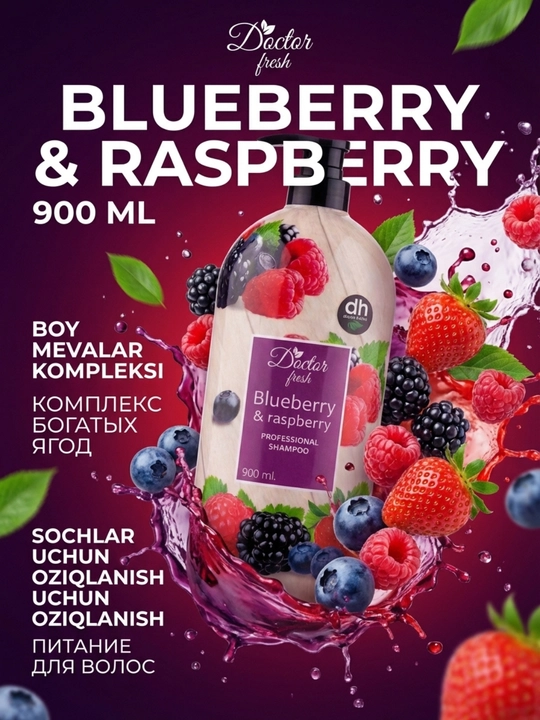 Doctor Fresh Professional shampun, tabiiy ekstraktlar bilan, 900 ml - 