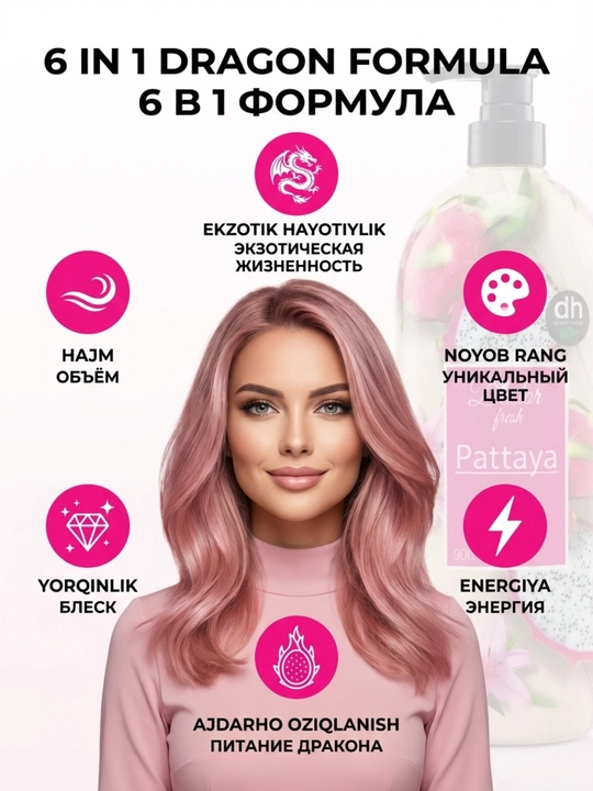Doctor Fresh Professional shampun, tabiiy ekstraktlar bilan, 900 ml