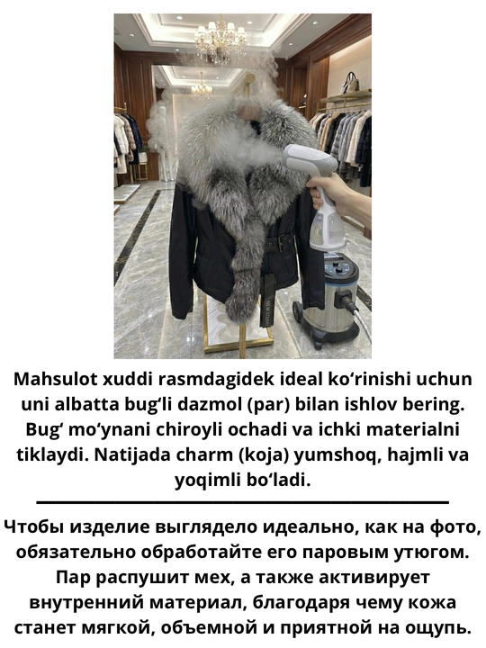 Ayollar charm paltosi, tabiiy qora burka mo‘ynasidan tikilgan kurtka, 60 sm, belbog‘li trench
