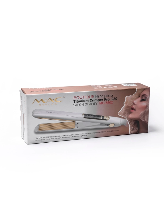 Professional soch uchun gafri dazmol MAC Stayler MC-5502, keramik plastinali, gofre