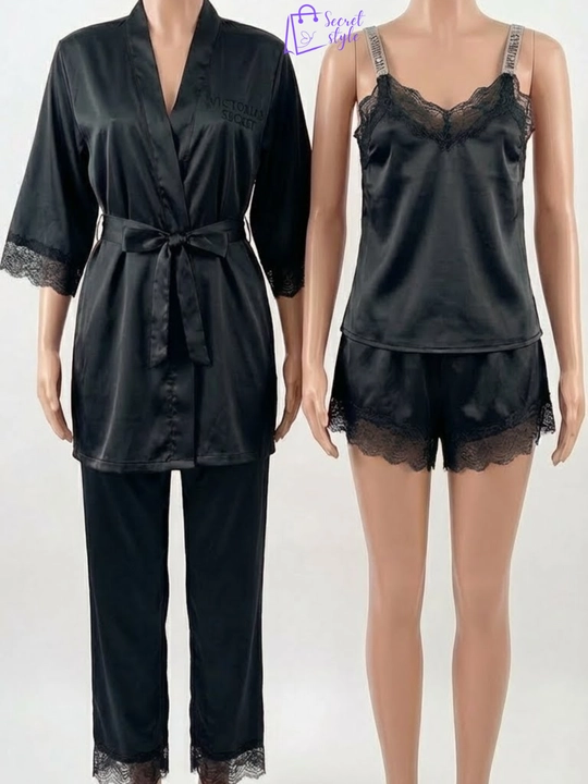 Ayollar uchun uy kiyimi, tungi kiyim, pijama va halat, nafis va qulay set S–M / 42–46