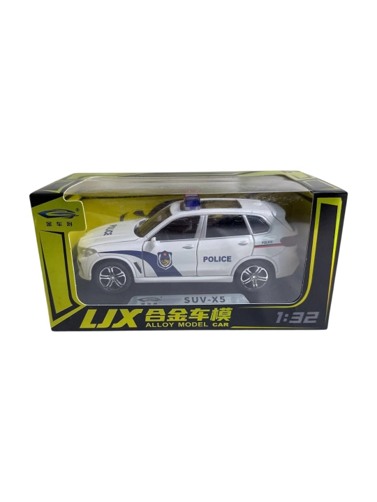 BMW X5 1:32 LJX полицейская металлическая модель свет, звук, pull-back открываются двери