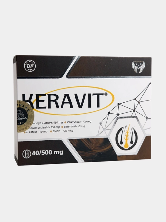 Keravit 500 мг 40 капсул — рост волос, укрепление, против выпадения - 