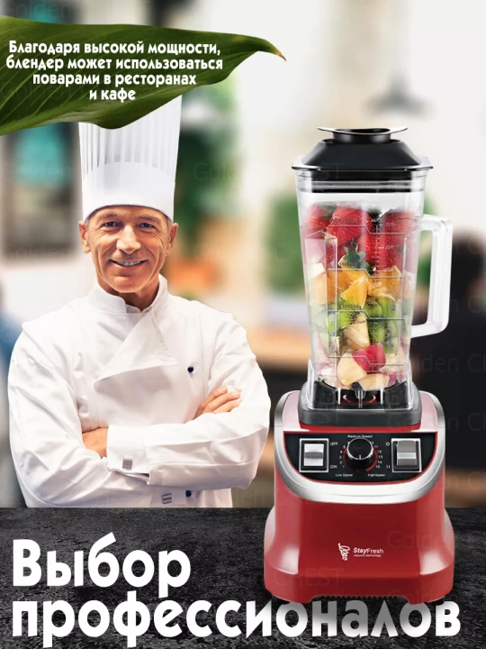 4800W statsionar blender, 10 tezlikda, 2800 ml hajmli idish + quruq tegirmon, qahva maydalagich