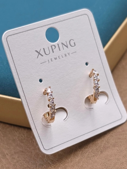 Женские серьги золотого цвета, бренд Xuping — JEWELRI-XUP002-ИНДИГО