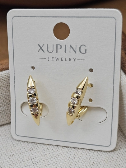 Женские серьги золотого цвета, бренд Xuping — JEWELRI-XUP002-КОРАЛЛ