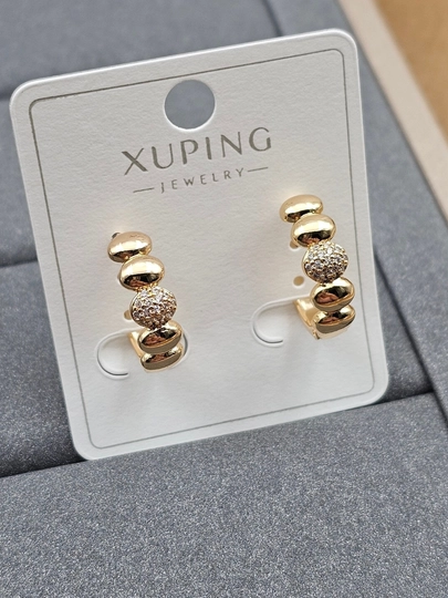 Женские серьги золотого цвета, бренд Xuping — JEWELRI-XUP002-КОРАЛЛМЕЛ